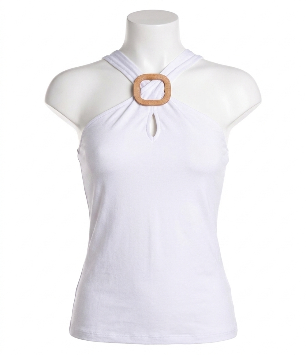 NEW FRANK LYMAN sleeveless knit top in off white